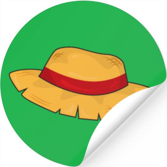 Straw Hat Farmer Farm Stickers