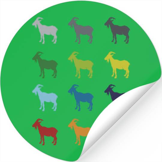 Neon Pop Art Retro Goat Animal Gift Idea Stickers