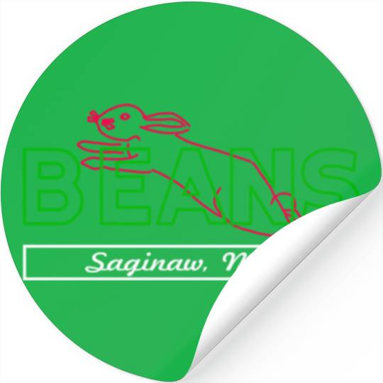 Beans Bunny Saginaw Michigan Nostalgia Stickers