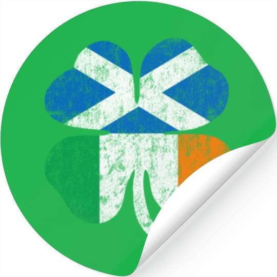Irish Scottish Flag Ireland Scotland Shamrock St P Stickers