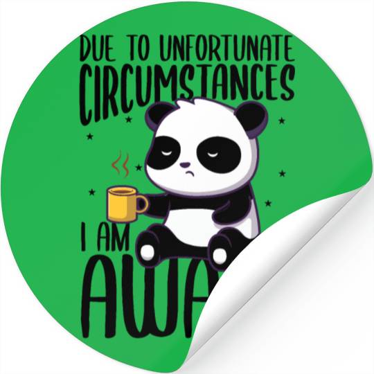 Sarcasm Panda Coffee Awake Gift Stickers
