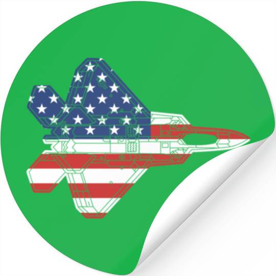 F-22 Raptor Fighter Jet Airplane American Flag F22 Stickers