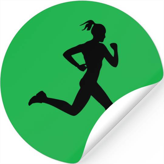 Girl running runner training Stickers