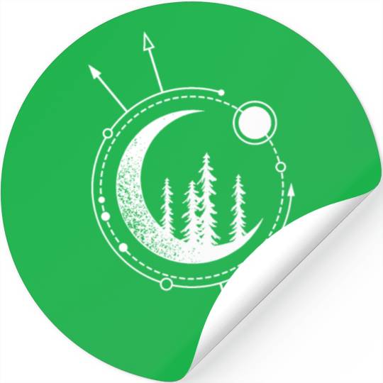 Modern Geometric Nature Forest Astronomy Bohemian Stickers