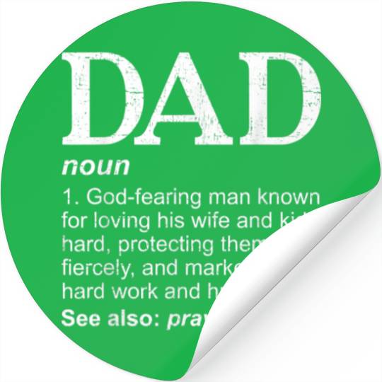 Christian Dad Definition Fathers Day Funny DAD Gi Stickers