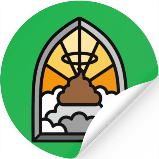 Holy Shit stained glass Church poop Holy crap poo Stickers