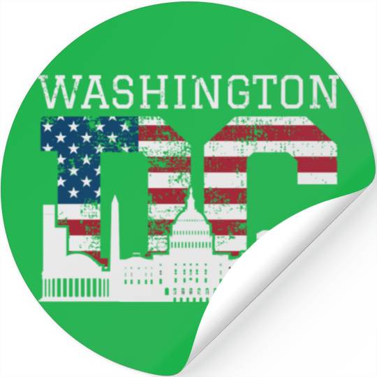 Washington Dc Capitol Hill Usa Flag Souvenir Gift Stickers