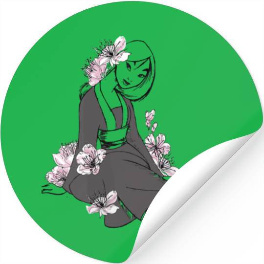 Disney Mulan Sitting Floral Sketch Gift Stickers