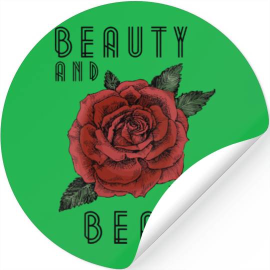 Disney Beauty And The Beast Rose Logo Gift Stickers