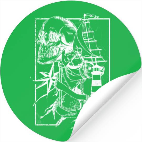 Sea life ship skull anchor compass Stickers