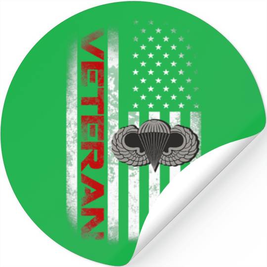 Vintage Flag US Paratrooper Airborne Division Army Stickers