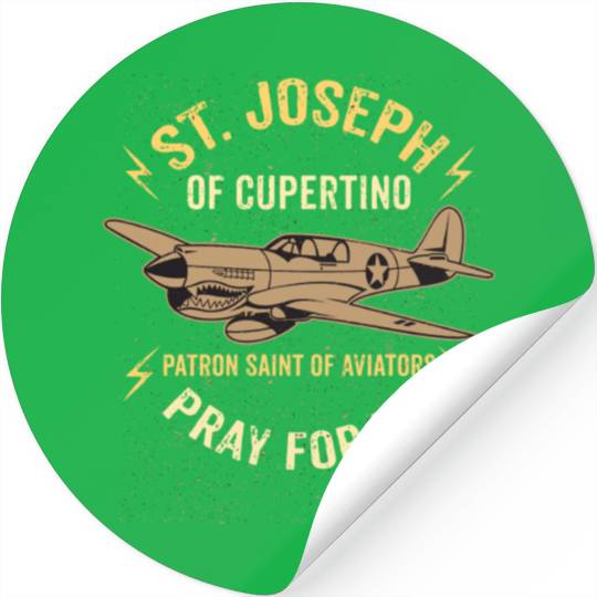 St Joseph Of Cupertino Patron Saint Of Pilots Avia Stickers