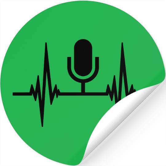 Pulse heartbeat microphone Stickers