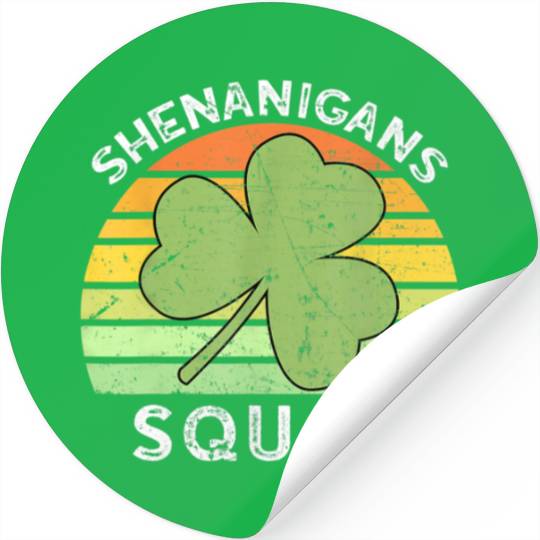 Shenanigans Squad Matching Vintage St Patricks Day Stickers