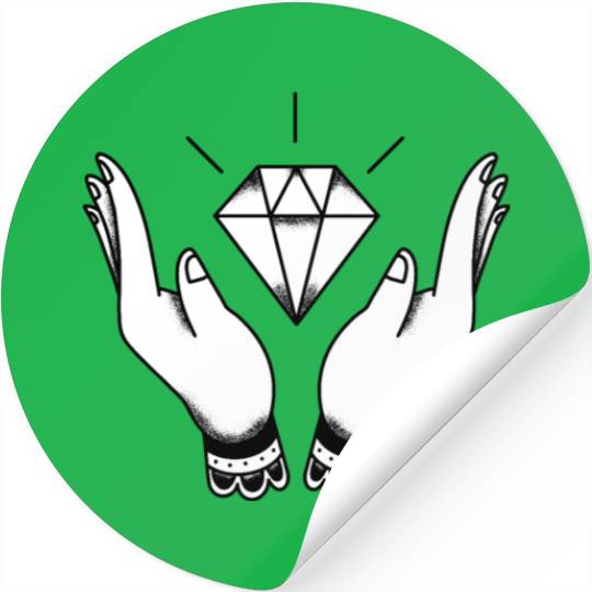 Diamond in hand jewelry luxury bling bling Stickers