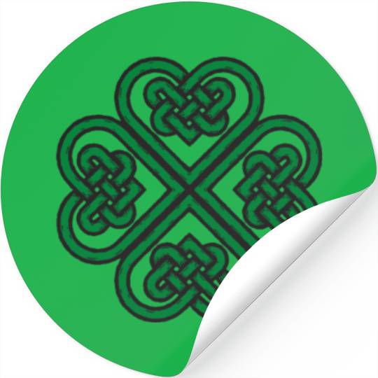 Irish Celtic Knot Shamrock Heart St Patricks Day Stickers