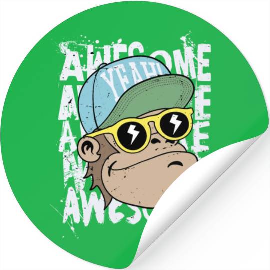 awesome monkey Stickers