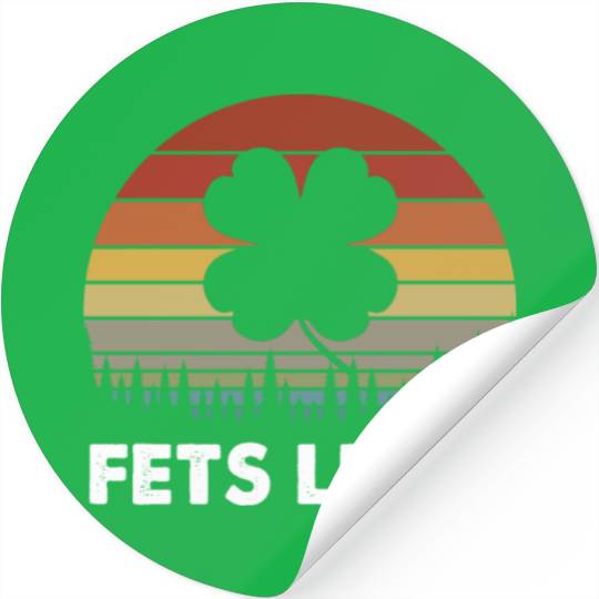 Fets Luck Retro Clover Leaf St. Patricks Day Gifts Stickers