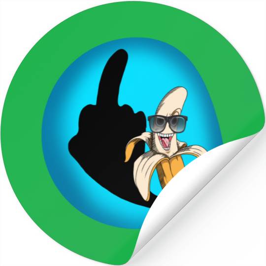 Dirty joke middle finger banana halloween shadow Stickers