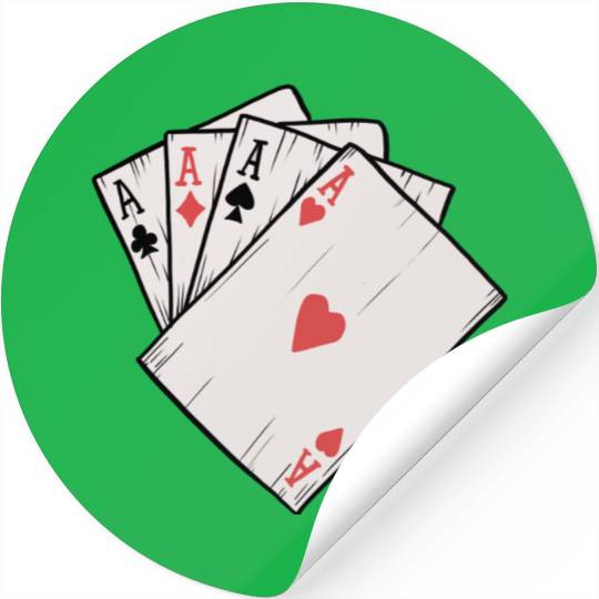 Traditional Tattoo Four Aces Playing Card Game Stickers