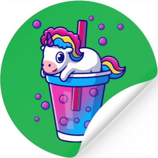 Boba Tea Bubble Tea Cute Kawaii Unicorn Bisexual Stickers