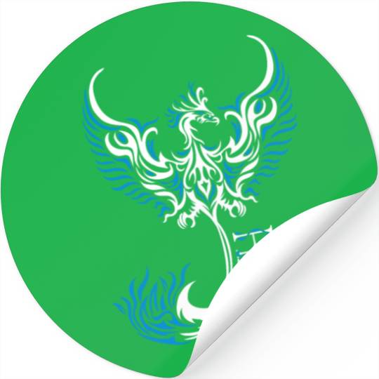 PHOENIX Tattoo/Tribal art - White and Blue,, Stickers