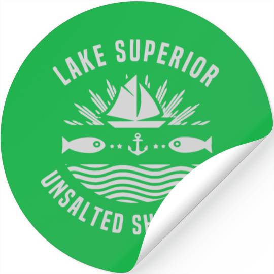 Lake Superior Unsalted Shark Free Great Lakes Fish Stickers