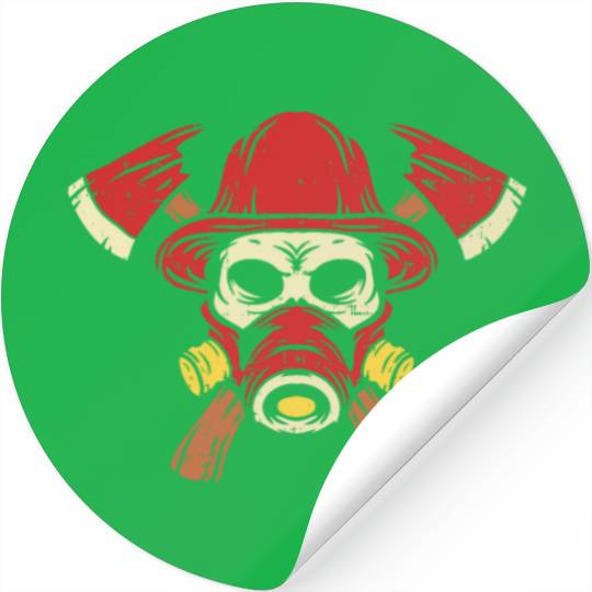 Jobs fireman head and axe Stickers