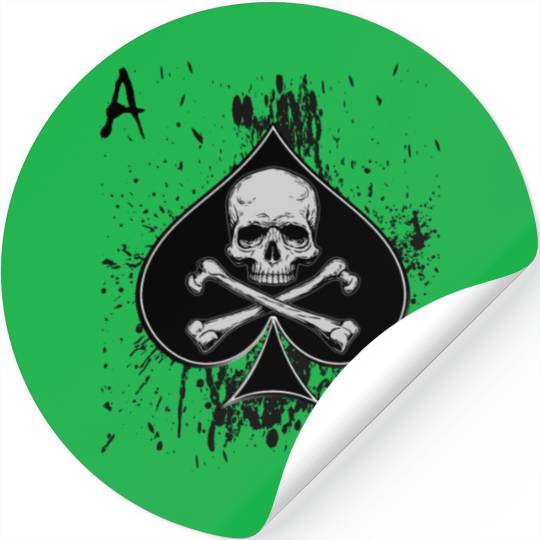 Skull Ace of Spades Playing Card Poker Gift Idea Stickers