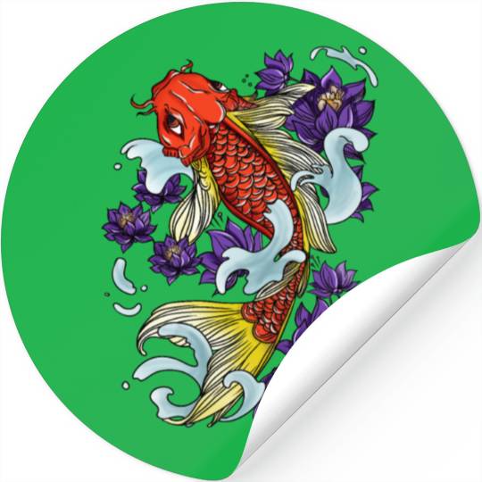 Koi Fish Cool Japanese Tattoo Japan Carp Gift Idea Stickers