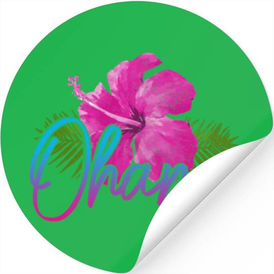 Ohana Hawaiian Hawaii Hibiscus Family Gift Stickers