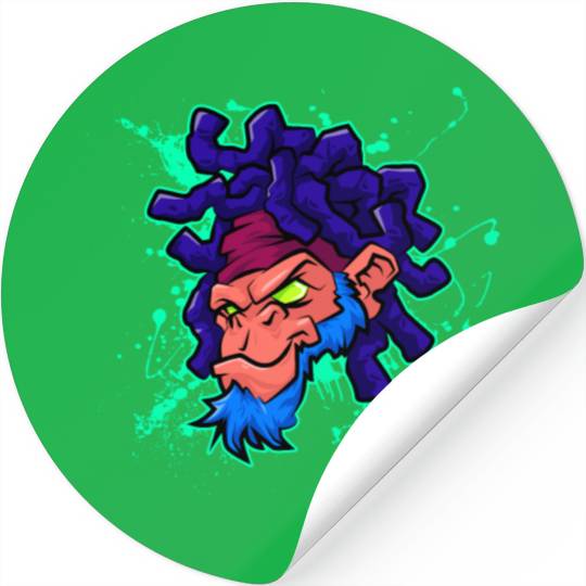 monkey gorilla face design Stickers