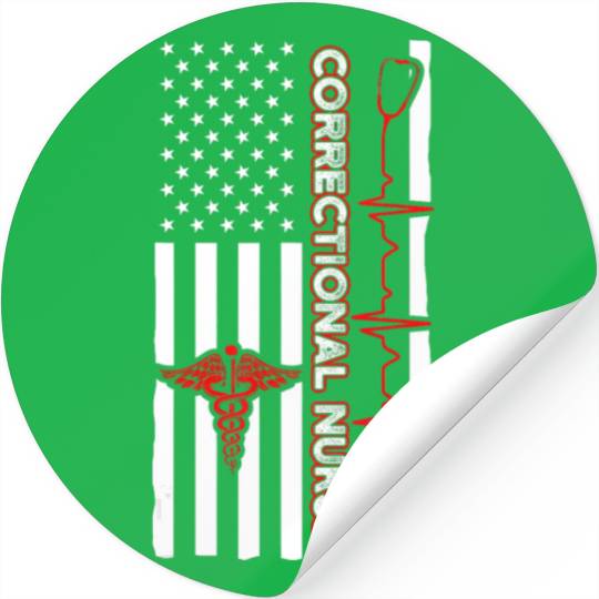Correctional Nurse USA Flag Nursing RN Stickers