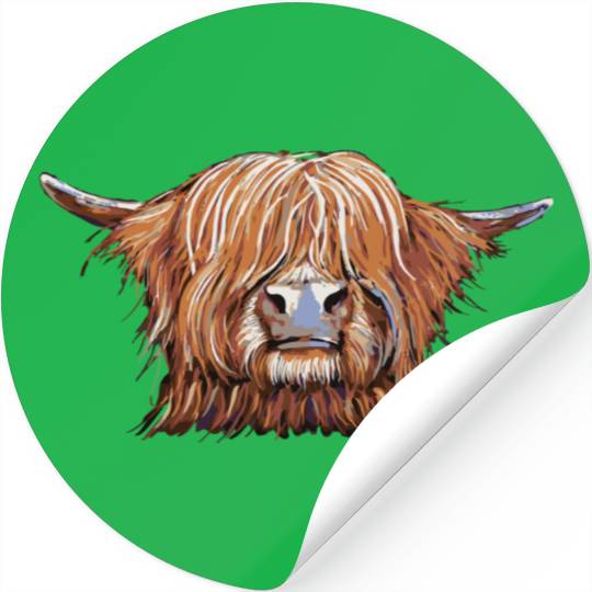 Highland Cow Print Animal Print ' Charmer ' Stickers