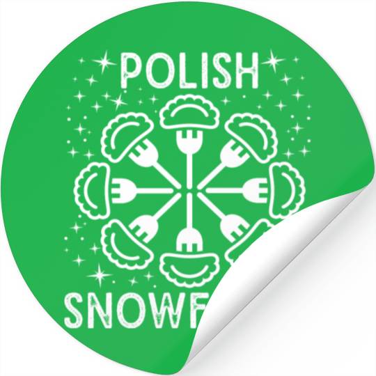 Polish Pierogi Snowflake Christmas Stickers