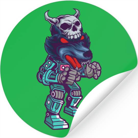 Wolf robot robot machine computer toy Stickers