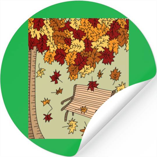 Autumn Colorful Leaves Nature Season Stickers
