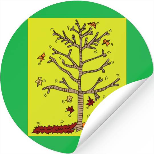 Autumn Colorful Leaves Nature Season Stickers