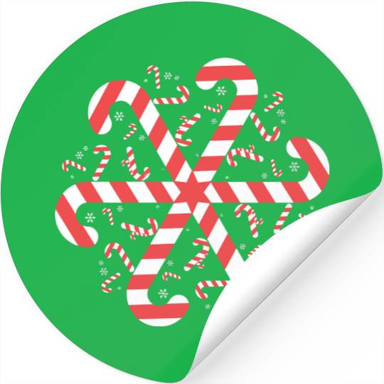 Candy Cane Gift Snowflake Candy Cane Christmas Stickers