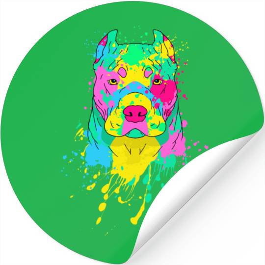 Pit bull Colorful Stickers
