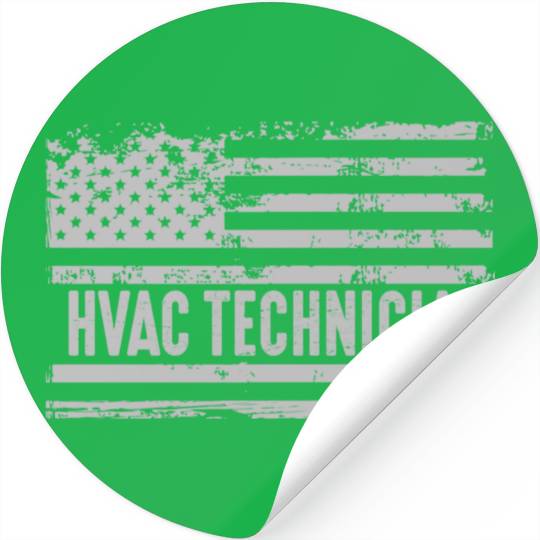 American Hvac Technician United States Flag birthd Stickers