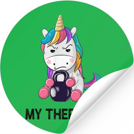 My Therapist Unicorn Workout Funny Gym Summer Stickers