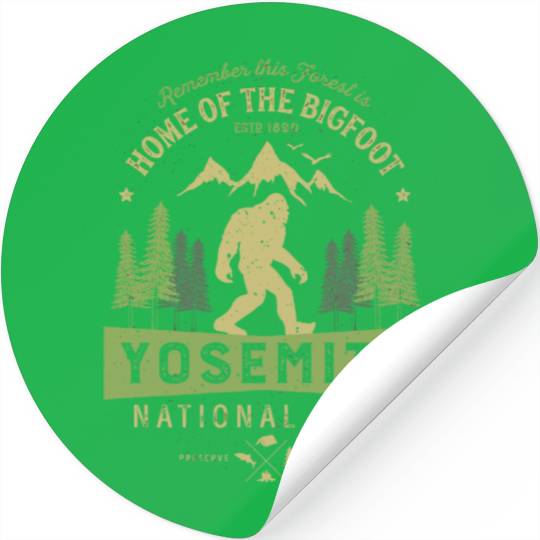 Yosemite National Park California Bigfoot Vintage Stickers