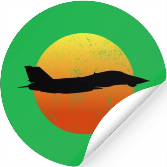 F-14 Tomcat Silhouette Retro Sunset Military F14 Stickers