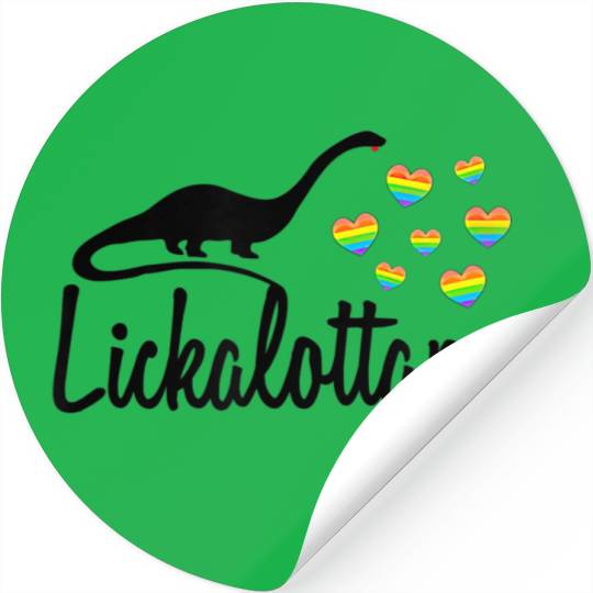 Lickalottapus Dinosaur Lesbian Love LGBT T Stickers