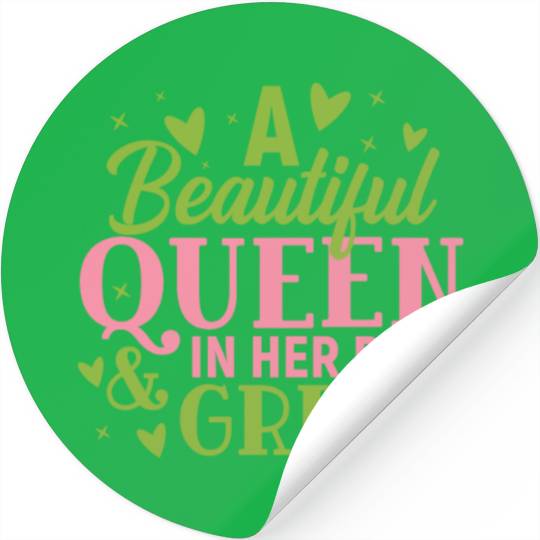 A Beautiful Queen in her Pink and Green | HBCU AKA Stickers