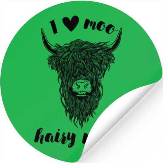 I love moo cow farmer highland cattle Scottish Stickers