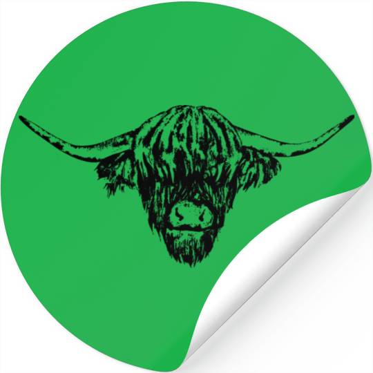 Cow gift Scottish highland cattle farmer Stickers