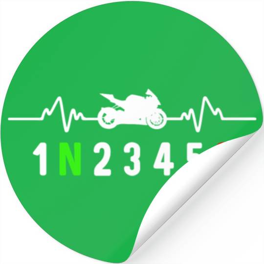 Motorcycle gear shift racing biker heartbeat Stickers