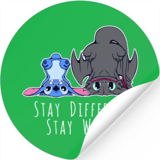Stay Different Stay Weird Toothless And Stitch Stickers